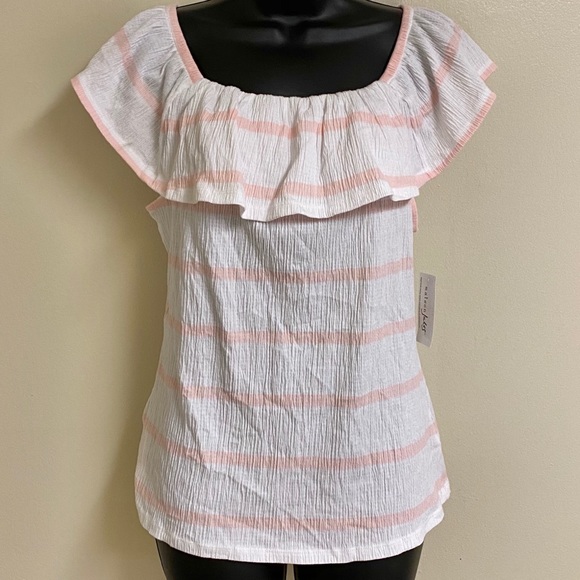 Maison Jules Tops - ❗️Sale❗️Maison Jules Striped Off The Shoulder Top